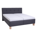 Cama tapizada con almacenamiento sin colchón MARIA 180x200 cm gris
