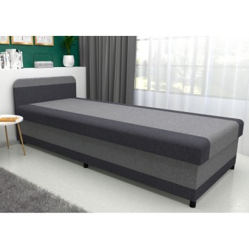 Cama tapizada con almacenamiento TALI 80x202 gris/antracita