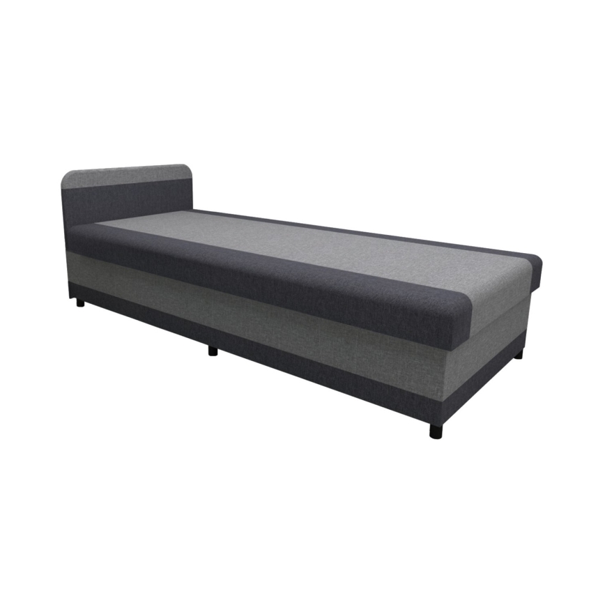 Cama tapizada con almacenamiento TALI 80x202 gris/antracita