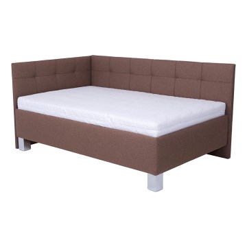 Cama tapizada con arcón de almacenamiento MARIA PETITE 120x200 cm, marrón, sin colchón