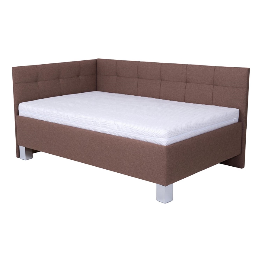 Cama tapizada con arcón de almacenamiento MARIA PETITE 120x200 cm, marrón, sin colchón