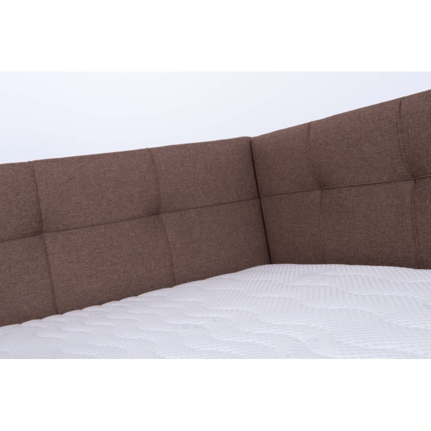 Cama tapizada con arcón de almacenamiento MARIA PETITE 120x200 cm, marrón, sin colchón