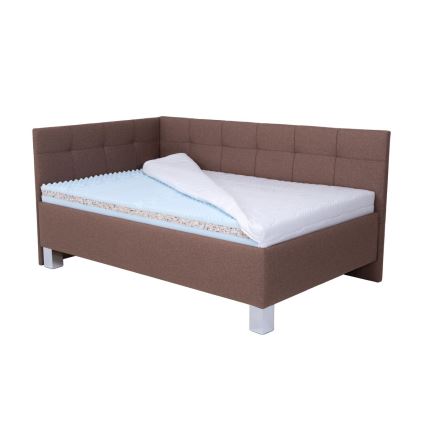 Cama tapizada con arcón de almacenamiento MARIA PETITE 120x200 cm, marrón, sin colchón