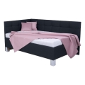 Cama tapizada con arcón de almacenamiento MARIA PETITE 120x200 cm sin colchón antracita