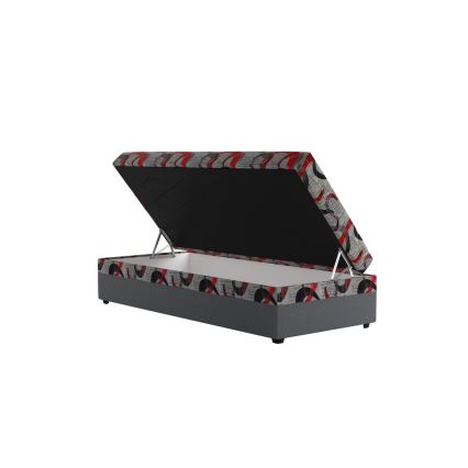 Cama tapizada con arcón ESTEL 90x200 cm gris