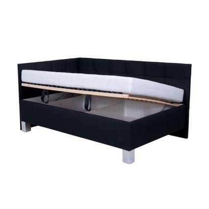 Cama tapizada con arcón de almacenamiento MARIA PETITE 120x200 cm sin colchón antracita