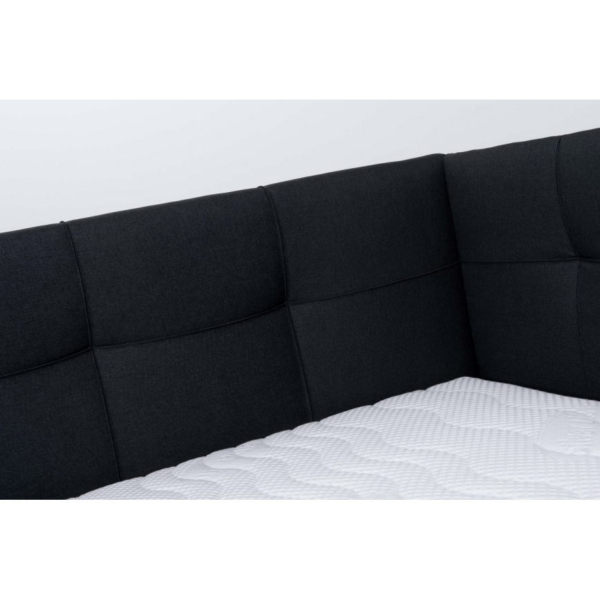 Cama tapizada con arcón de almacenamiento MARIA PETITE 120x200 cm sin colchón antracita