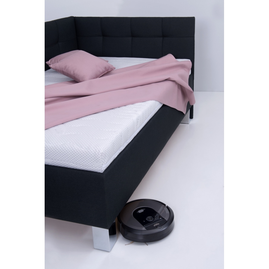 Cama tapizada con arcón de almacenamiento MARIA PETITE 120x200 cm sin colchón antracita