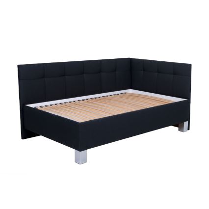 Cama tapizada con arcón de almacenamiento MARIA PETITE 120x200 cm sin colchón antracita