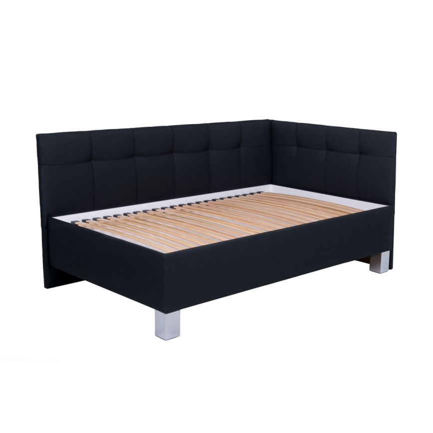 Cama tapizada con arcón de almacenamiento MARIA PETITE 120x200 cm sin colchón antracita