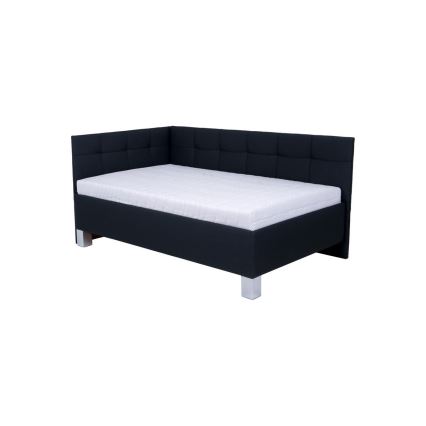 Cama tapizada con arcón de almacenamiento MARIA PETITE 120x200 cm sin colchón antracita