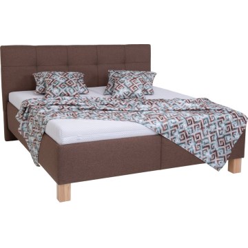 Cama tapizada con arcón sin colchón MARIA 180 x 200 cm marrón