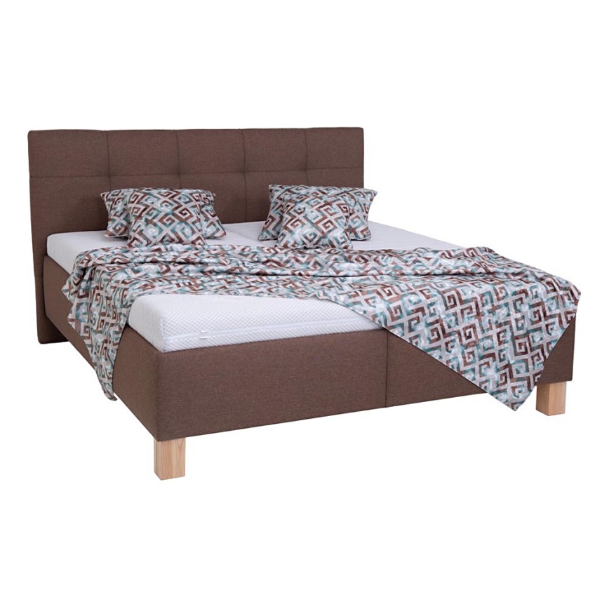 Cama tapizada con arcón sin colchón MARIA 180 x 200 cm marrón