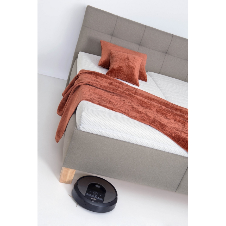 Cama tapizada con arcón sin colchón MARIA 180x200 cm taupe