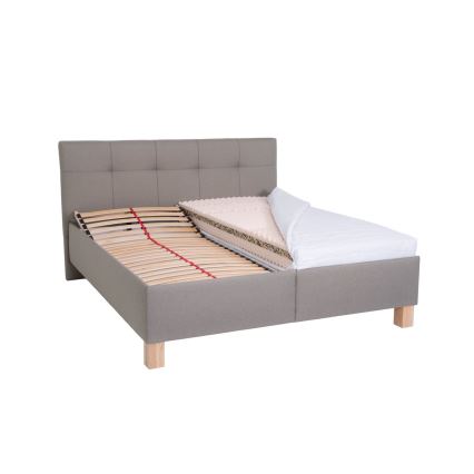 Cama tapizada con arcón sin colchón MARIA 180x200 cm taupe