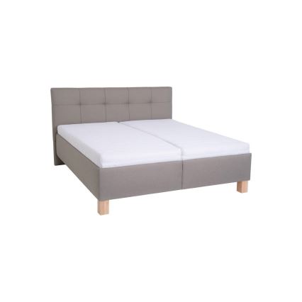 Cama tapizada con arcón sin colchón MARIA 180x200 cm taupe