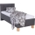 Cama tapizada con arcón sin colchón MARIA ONE 90x200 cm gris