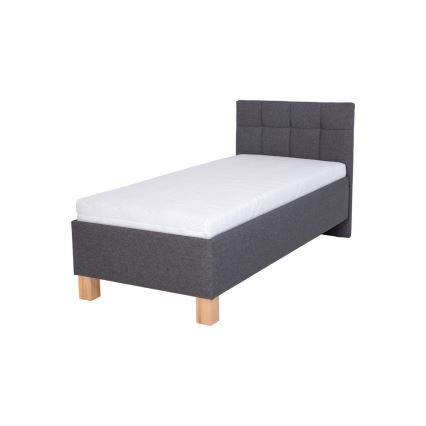 Cama tapizada con arcón sin colchón MARIA ONE 90x200 cm gris