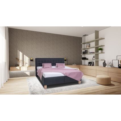 Cama tapizada con arcón sin colchón VIOLET 180x200 cm antracita