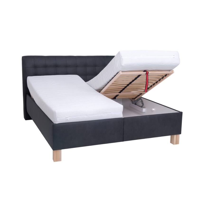Cama tapizada con arcón sin colchón VIOLET 180x200 cm antracita