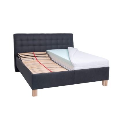 Cama tapizada con arcón sin colchón VIOLET 180x200 cm antracita