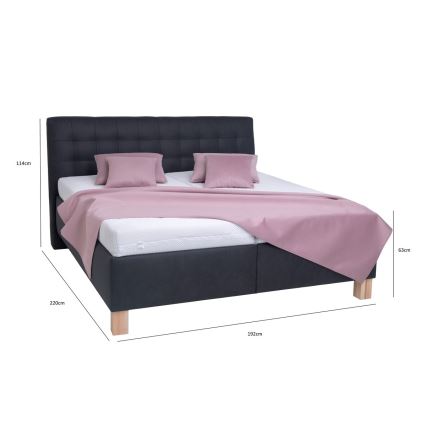 Cama tapizada con arcón sin colchón VIOLET 180x200 cm antracita