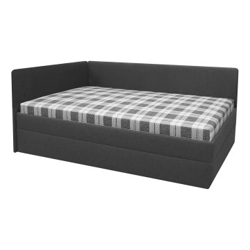 Cama tapizada con cabezal universal reversible (izq./der.) ARLY 110x200 cm antracita/blanco