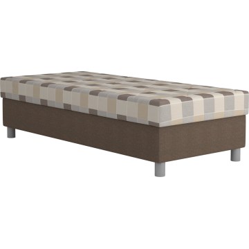 Cama tapizada con canapé y colchón GEORGE 90x200 cm marrón