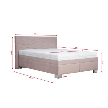 Cama tapizada con colchón WINDSOR 180x200 cm beige