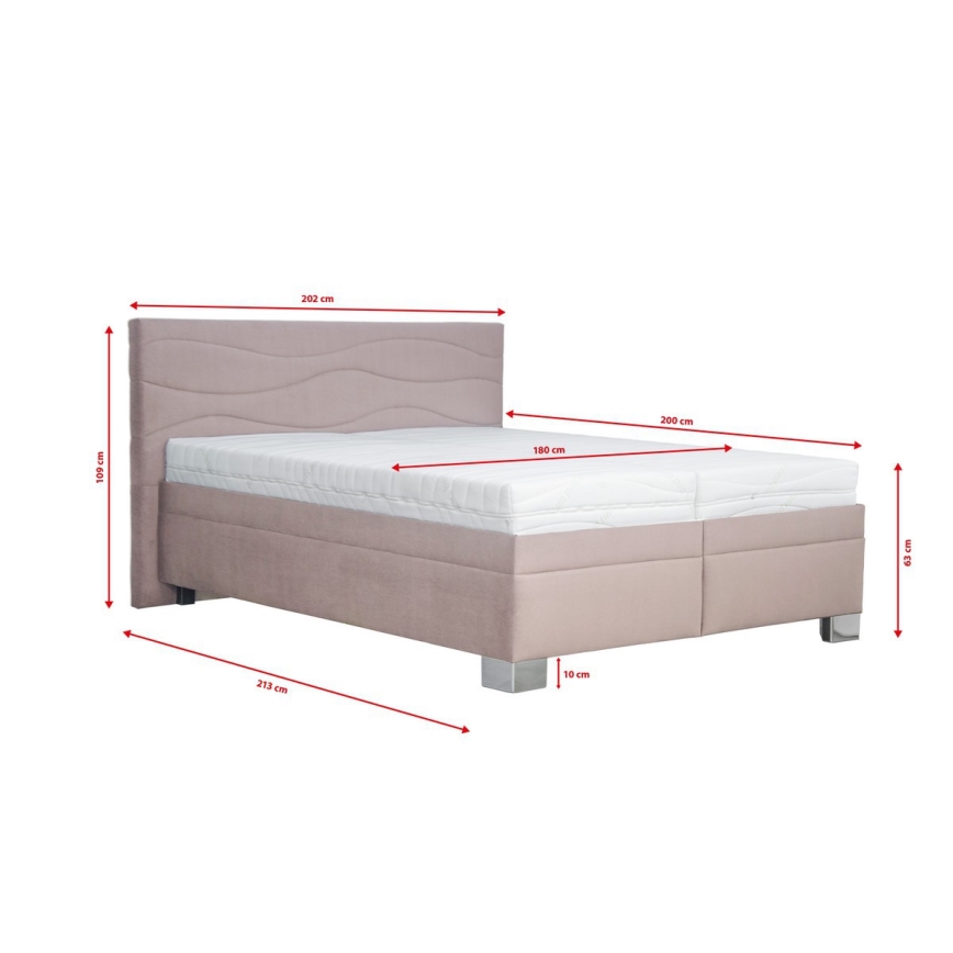 Cama tapizada con colchón WINDSOR 180x200 cm beige