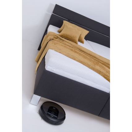 Cama tapizada con colchón y arcón de almacenamiento ALIS 180x200 cm antracita