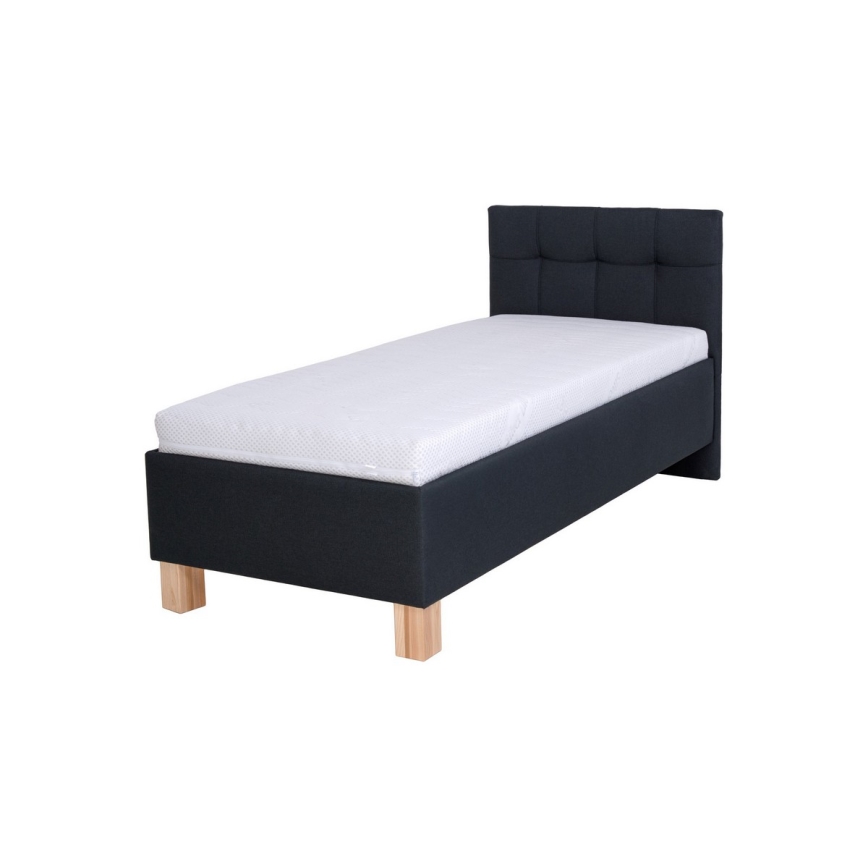 Cama tapizada con colchón y arcón MARIA ONE 90x200 cm antracita