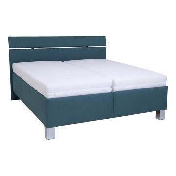 Cama tapizada con colchón y espacio de almacenamiento ALIS 160x200 cm color petróleo