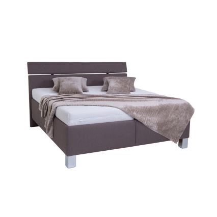 Cama tapizada con colchón y espacio de almacenamiento ALIS 160x200 cm marrón