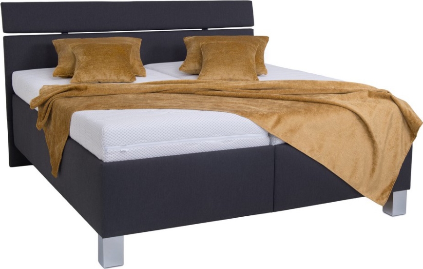 Cama tapizada con colchón y espacio de almacenamiento ALIS 180x200 cm, antracita