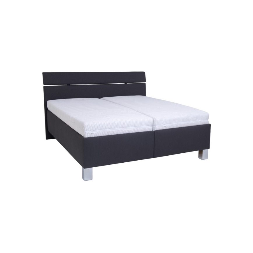 Cama tapizada con colchón y espacio de almacenamiento ALIS 180x200 cm, antracita