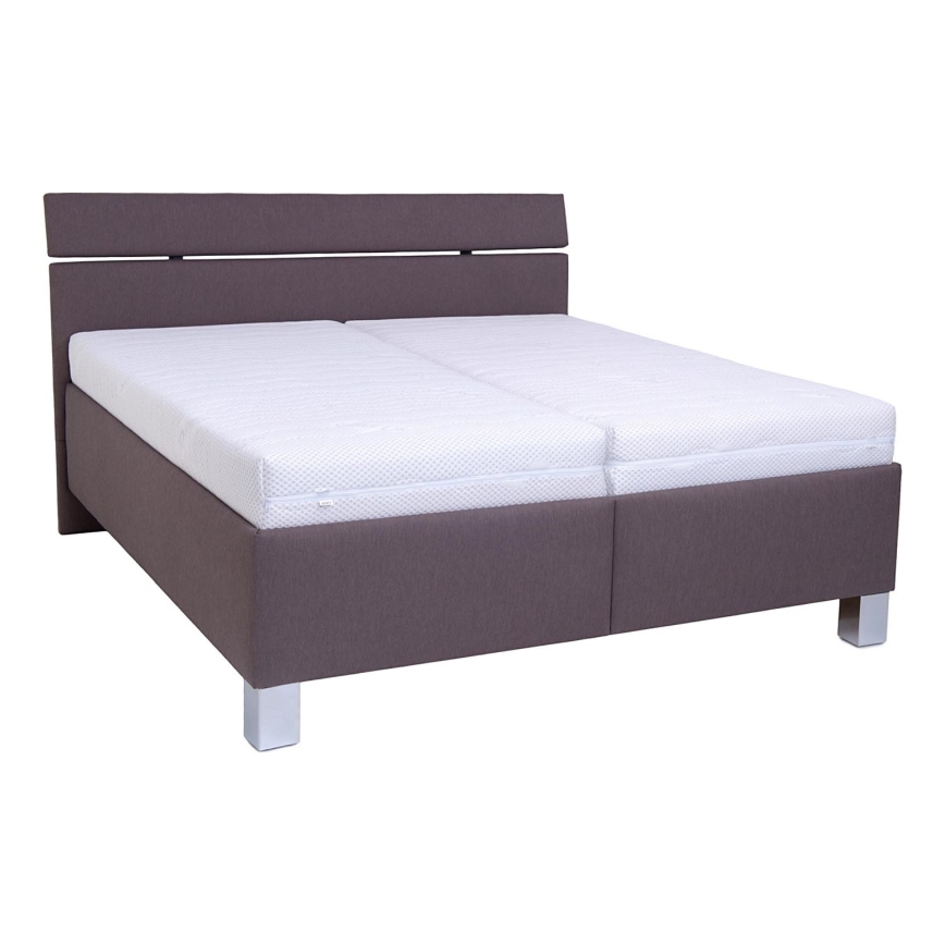 Cama tapizada con colchón y espacio de almacenamiento ALIS 180x200 cm marrón