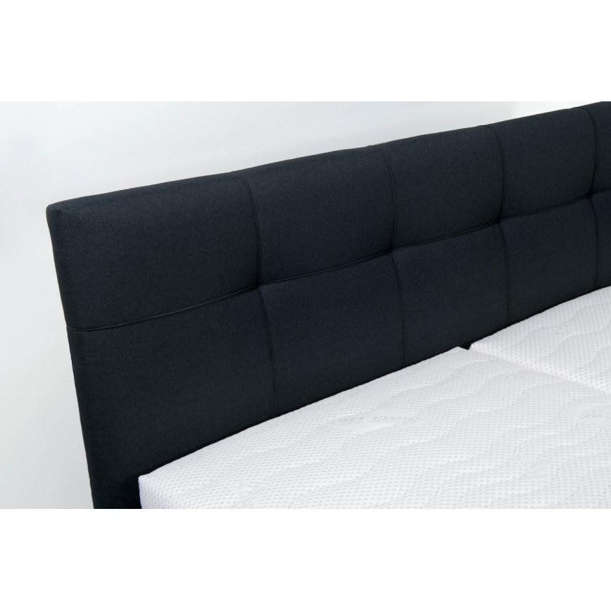 Cama tapizada con colchón y espacio de almacenamiento MARIA 180x200 cm antracita