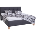 Cama tapizada con colchón y espacio de almacenamiento MARIA 180x200 cm gris