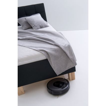 Cama tapizada con colchón y espacio de almacenamiento MARIA ONE 90x200 cm antracita