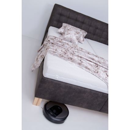 Cama tapizada con colchón y espacio de almacenamiento VIOLET 180x200 cm gris oscuro