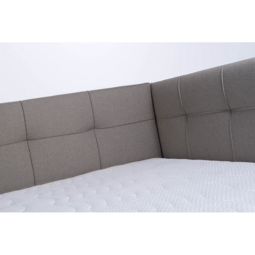 Cama tapizada con colchón y práctico espacio de almacenamiento MARIA PETITE 120x200 cm taupe