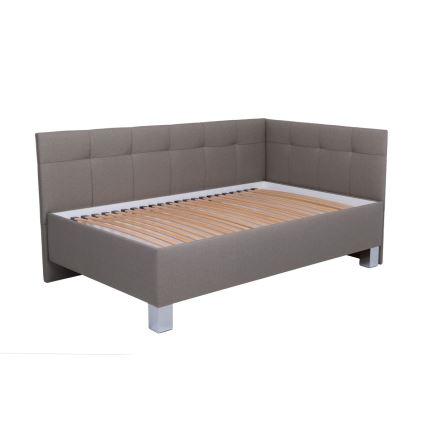 Cama tapizada con colchón y práctico espacio de almacenamiento MARIA PETITE 120x200 cm taupe