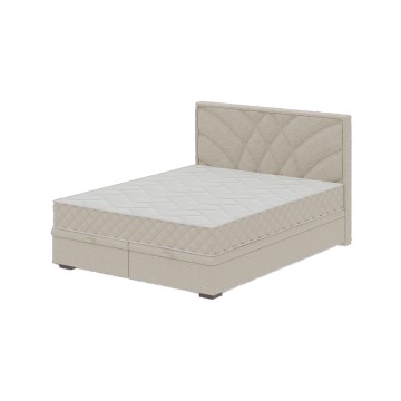 Cama tapizada con colchones y espacio de almacenamiento GINA 180x200 cm beige