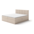 Cama tapizada con colchones y topper con espacio de almacenamiento EMBER 180x200 cm beige