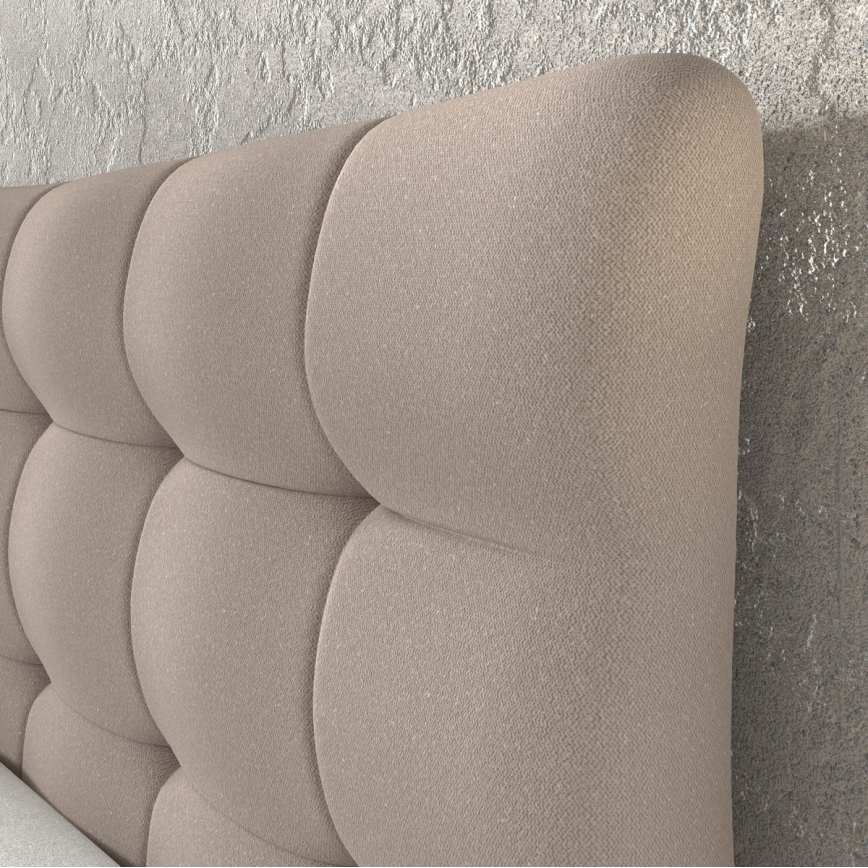 Cama tapizada con colchones y topper SOFIA 180x200 cm beige