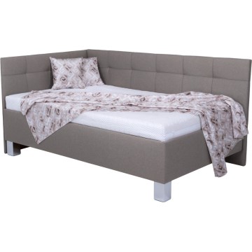 Cama tapizada con espacio de almacenaje sin colchón MARIA PETITE 120x200 cm taupe