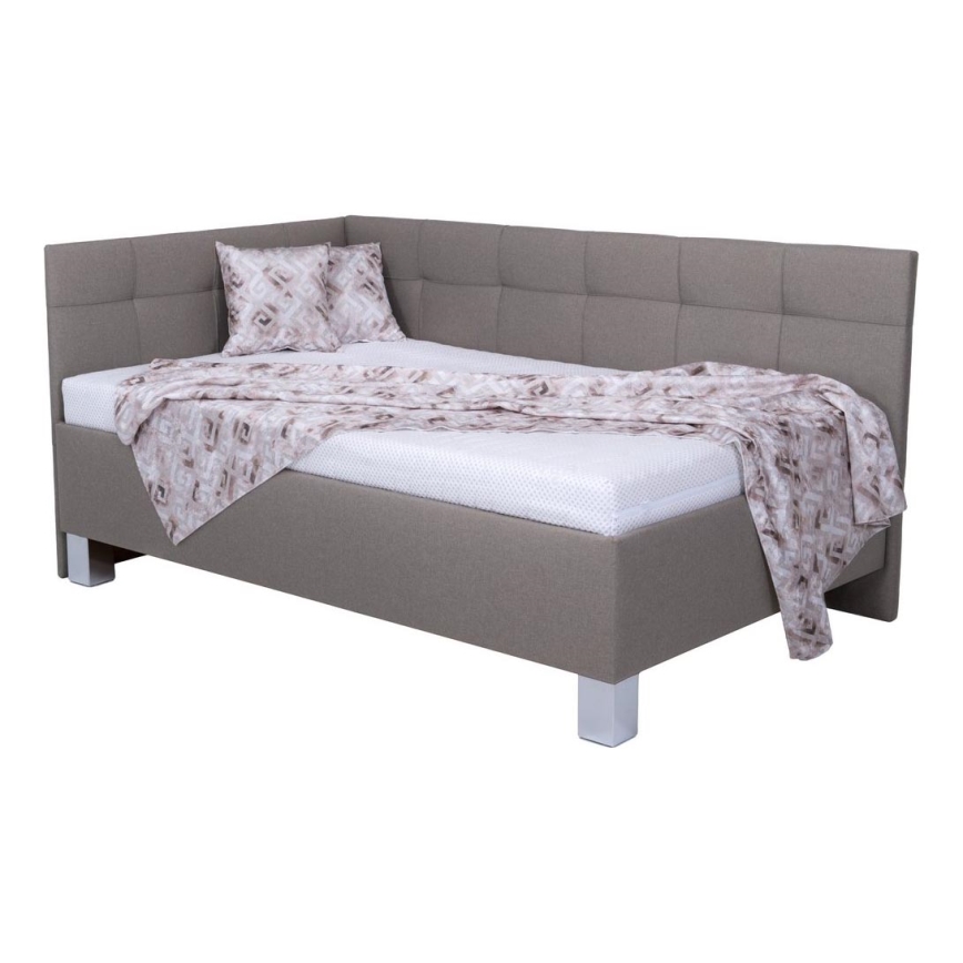 Cama tapizada con espacio de almacenaje sin colchón MARIA PETITE 120x200 cm taupe