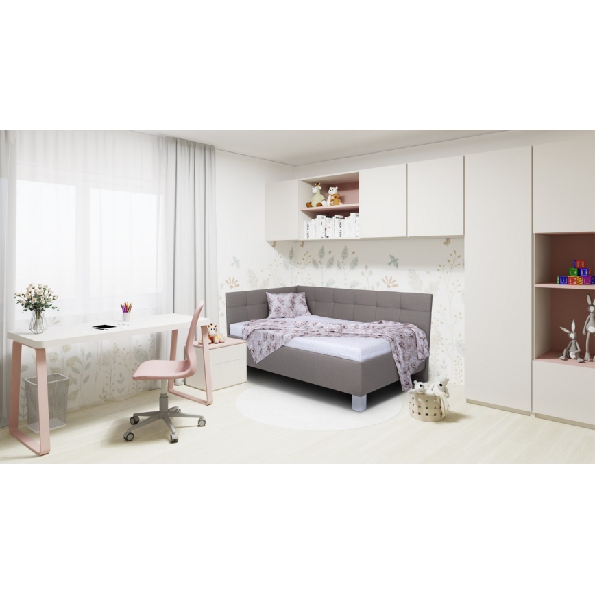Cama tapizada con espacio de almacenaje sin colchón MARIA PETITE 120x200 cm taupe