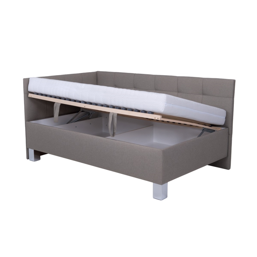 Cama tapizada con espacio de almacenaje sin colchón MARIA PETITE 120x200 cm taupe